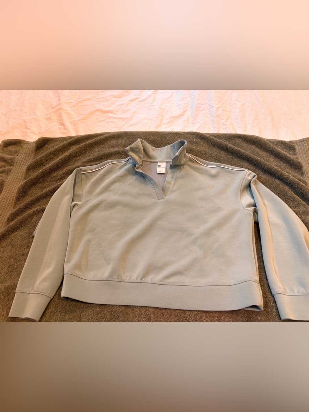 Relaxed Mock Neck Pullover Sweater - Light Gray